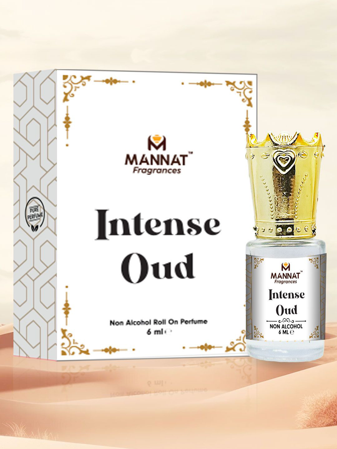 mannat fragrances Intense Oud Long Lasting & Non Alcoholic Attar - 6 ml