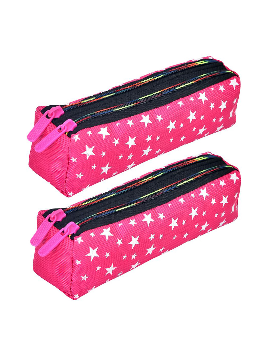 Kuber Industries Set of 2 Star Self Design Pencil Utility Pouchs