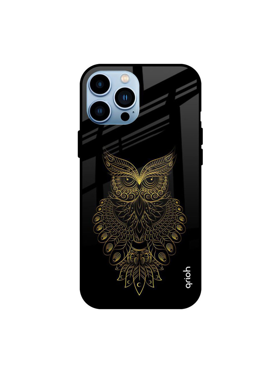 QRIOH Golden Owl Printed iPhone 13 Pro Back Case