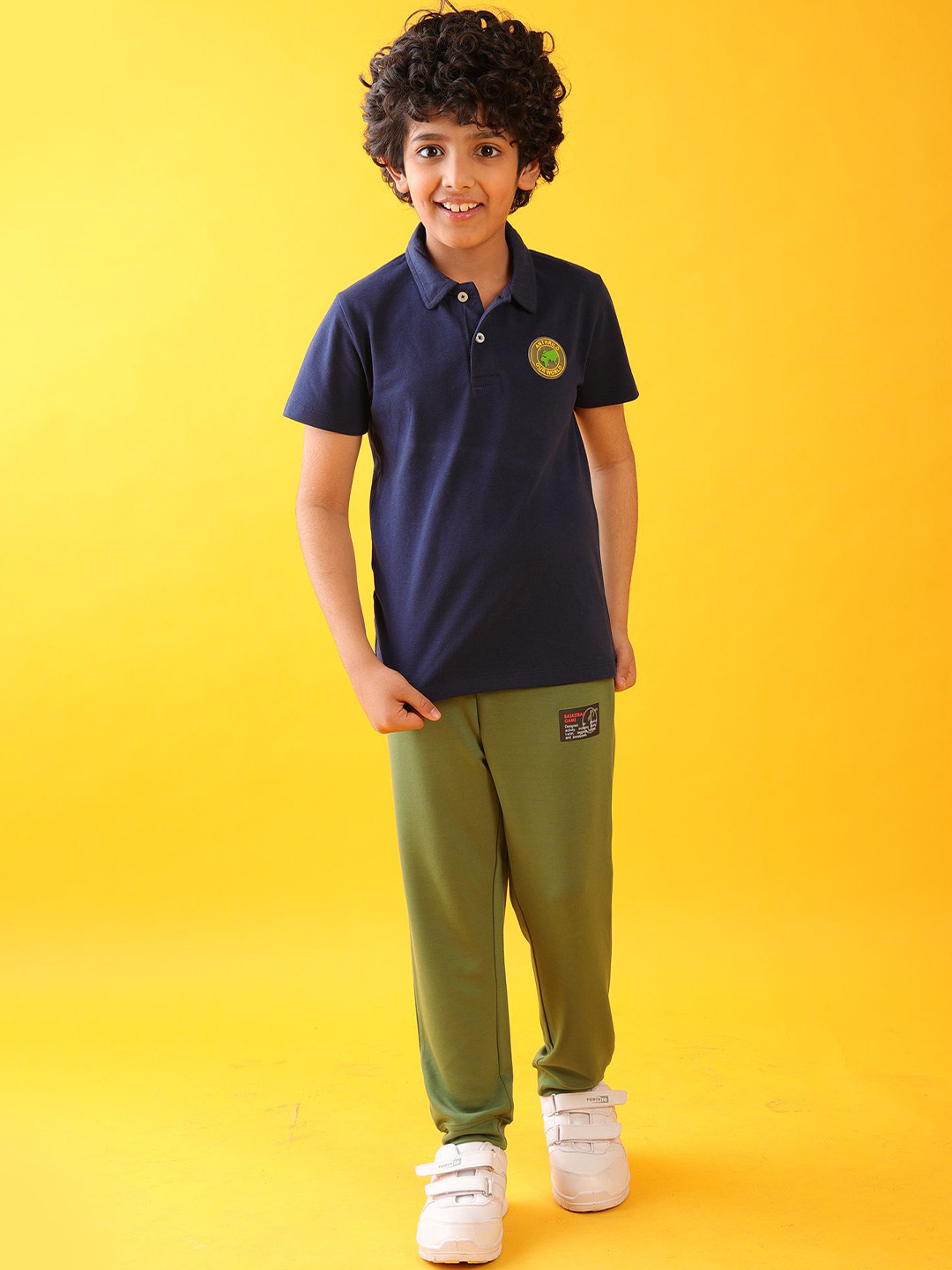Anthrilo kids Boys Polo Collar T-Shirt Jogger Clothing Set