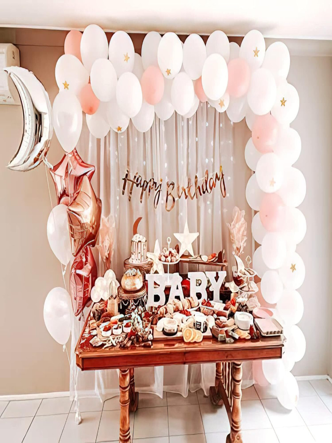 Special You 73 Pieces Rose Gold & White Happy Birthday Festive Decor
