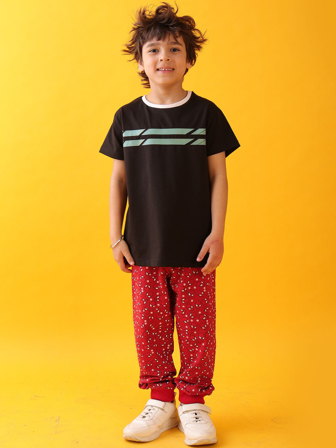 Anthrilo kids Boys England Stripes T-Shirt Jogger Clothing Set