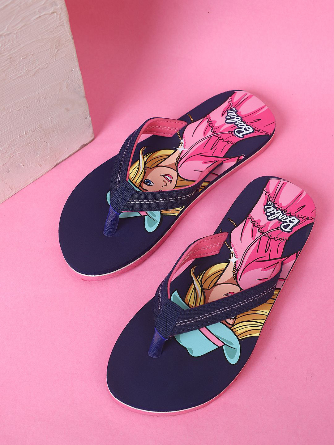 Kids Ville Girls Barbie Printed Flip-Flop