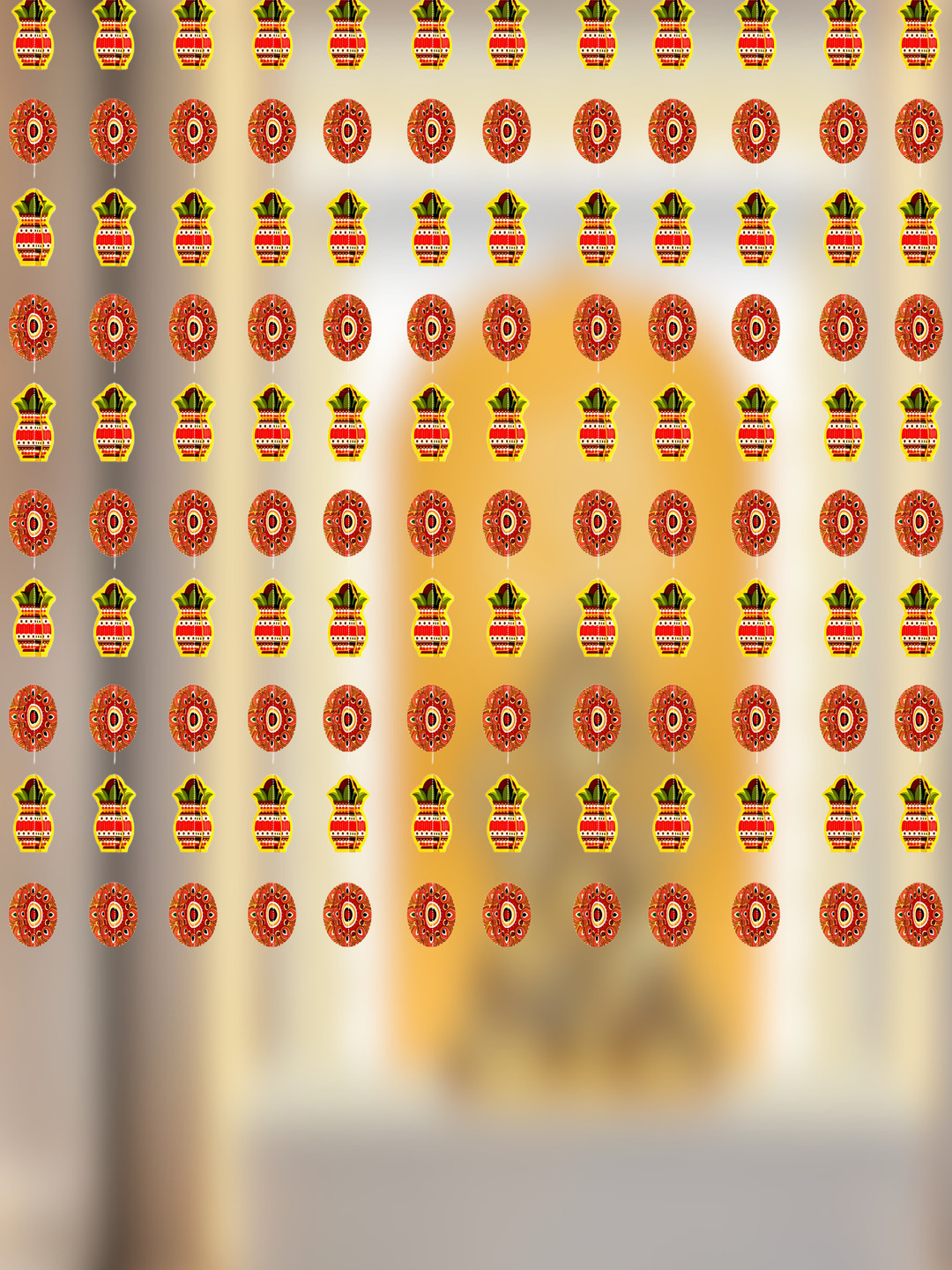 Special You Red & Yellow 12 Pieces Printed Kalash Frill