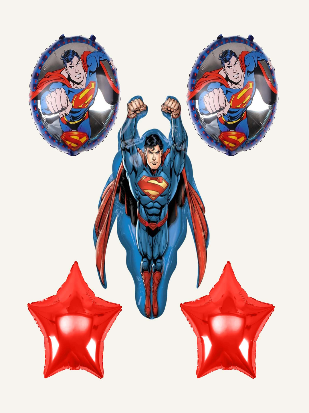 Special You 5 pcs Red & Blue Superman Foil Balloon