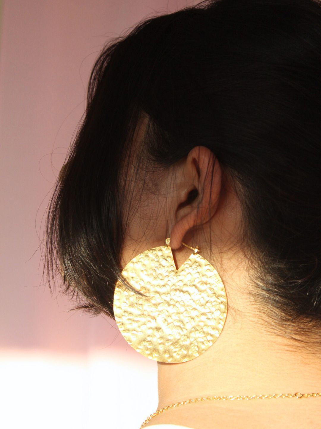 The Ethereal Store Gold-Plated Circular Disc Drop Earrings