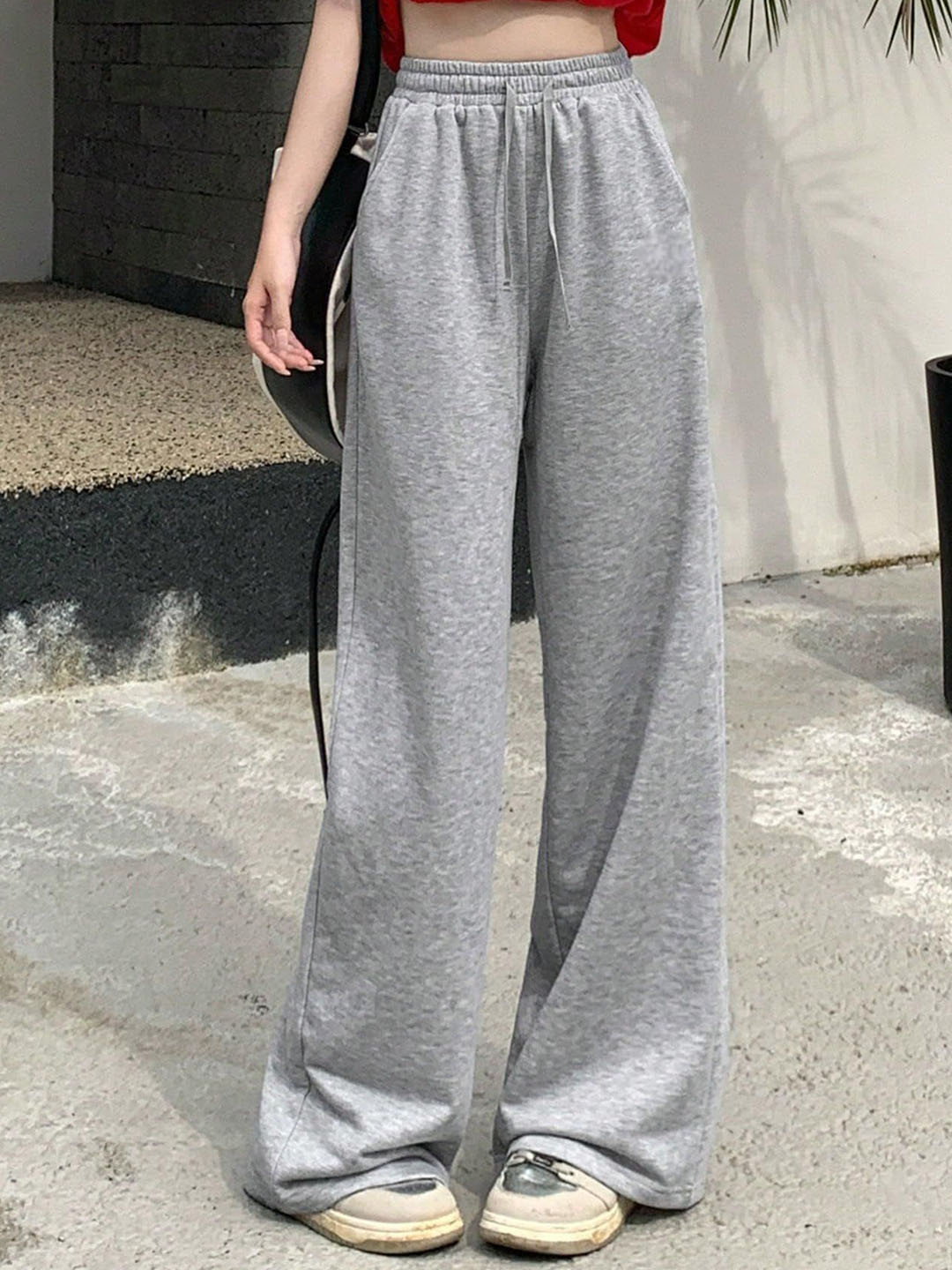 dockstreet Women Relaxed-Fit Pure Cotton Mid Rise Track Pants