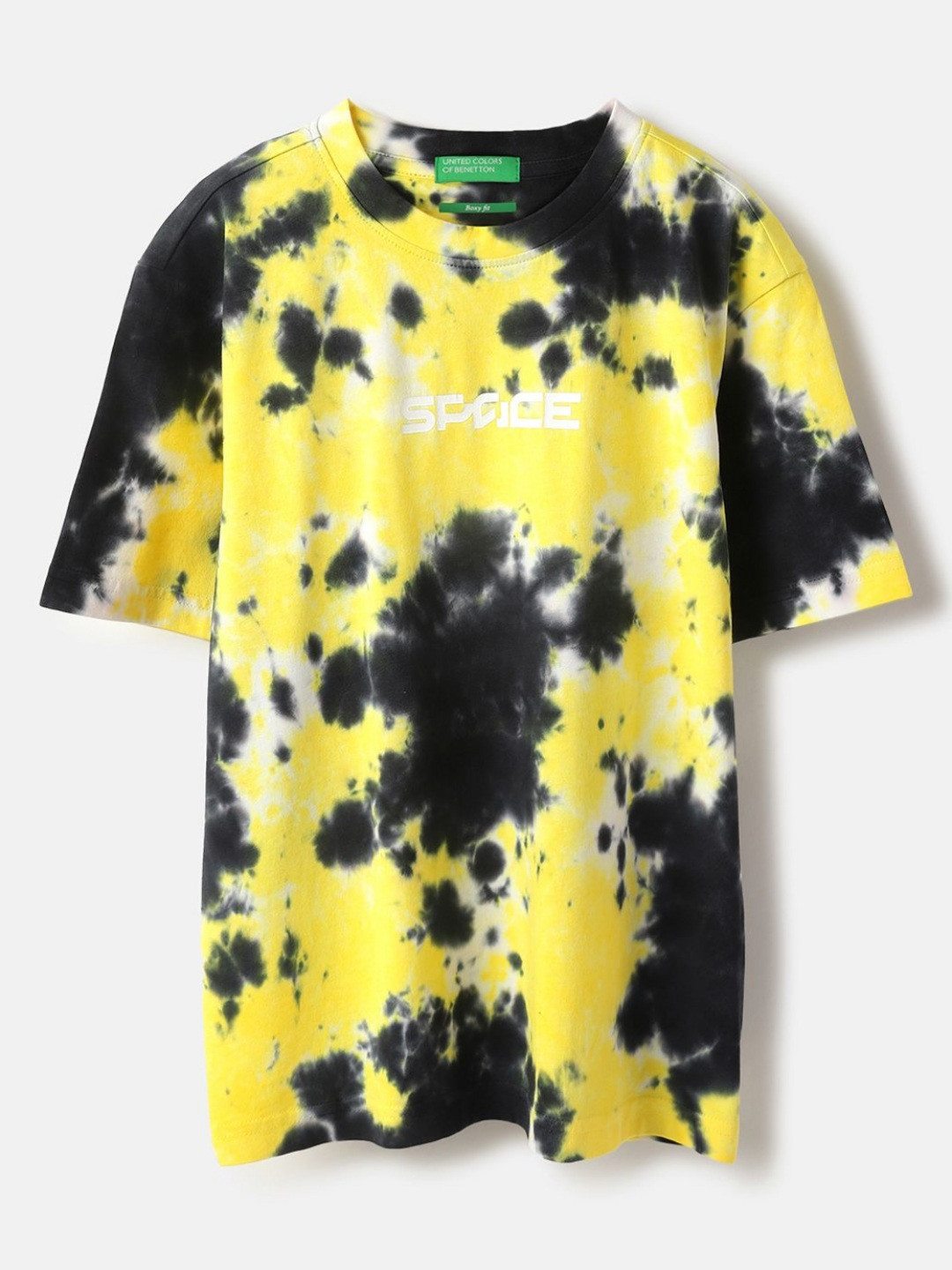 United Colors of Benetton Boxy Fit Round Neck Tie & Dye T-Shirt