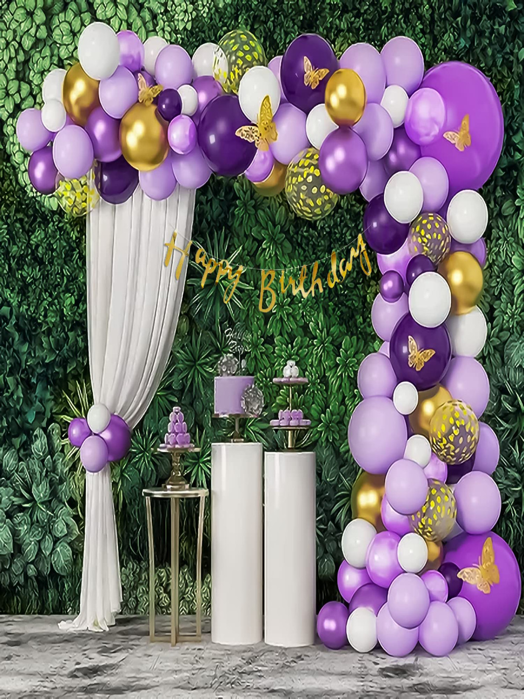 Special You Purple and White 83 Pcs Theme Birthday Decoration Kit