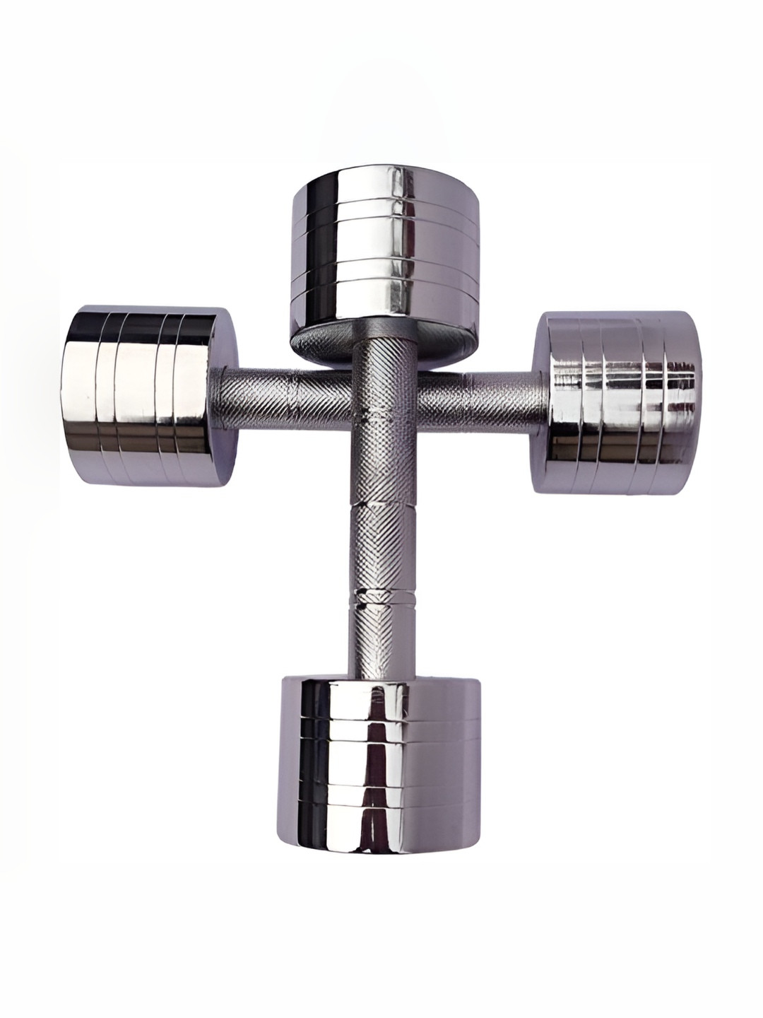 HackerX 2-Pcs Chrome Finish Steel Dumbbells - 5 kg Each
