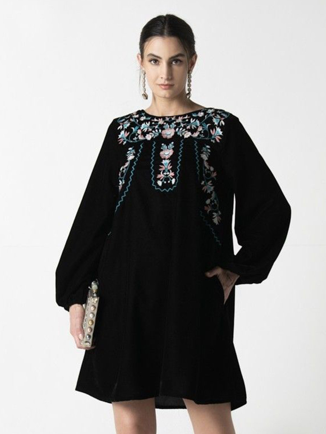 STIL O STITCH Velvet Fit & Flare Dress