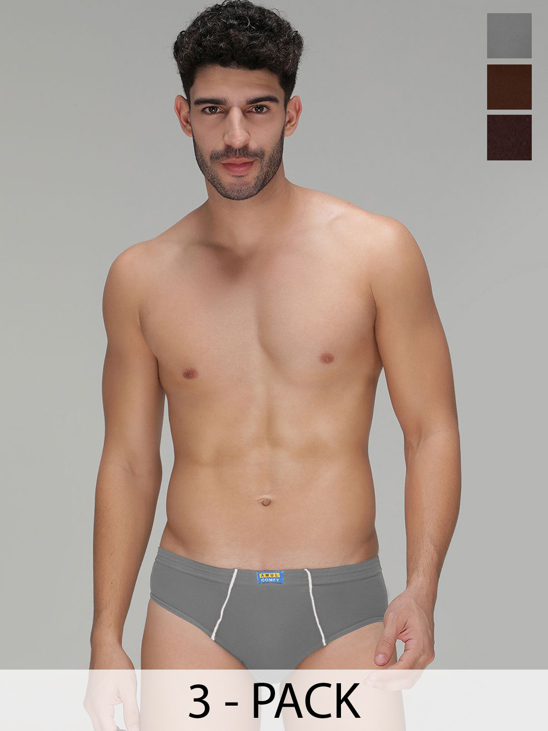 AMUL COMFY Men Pack Of 3 Cotton Briefs