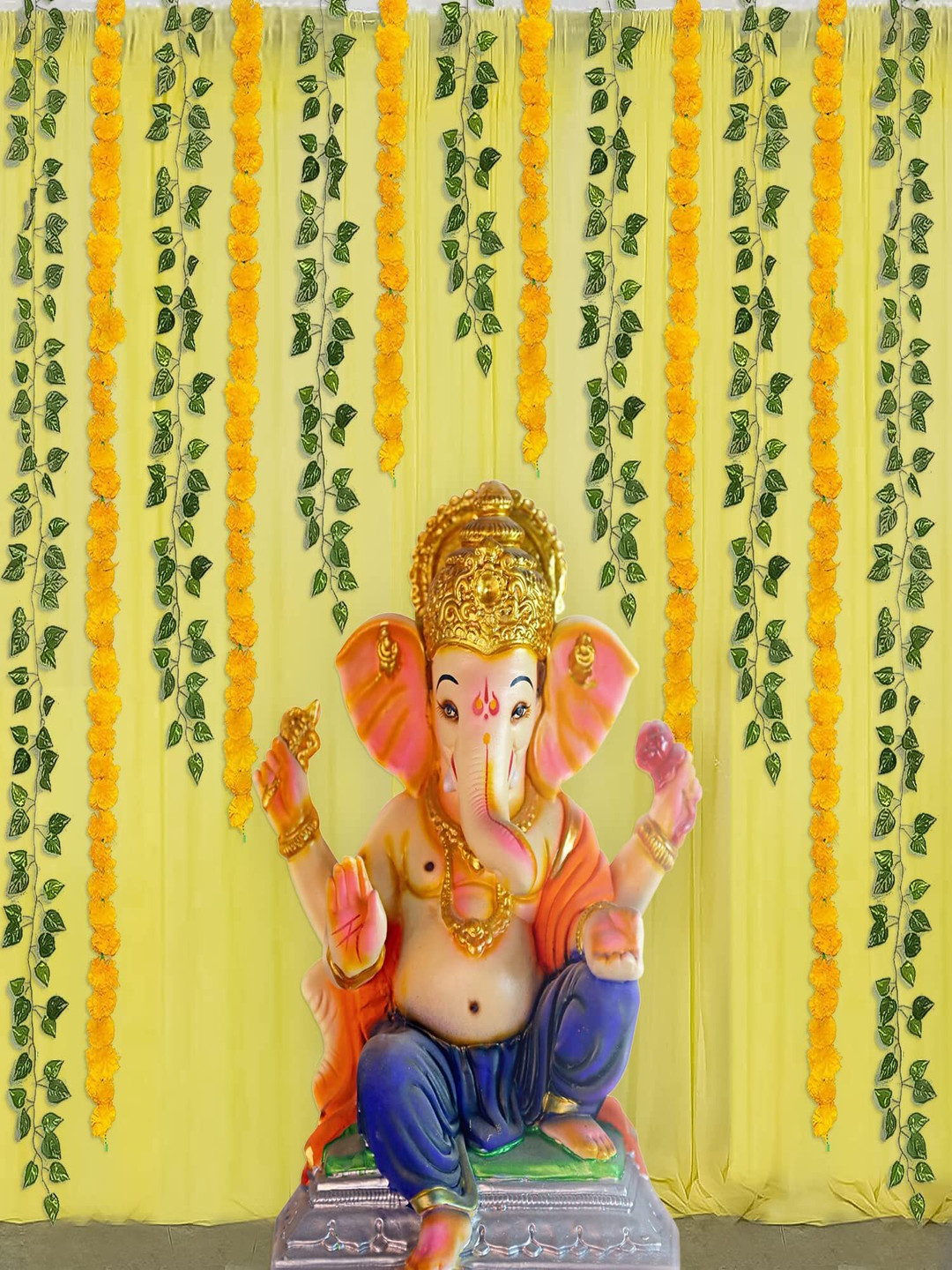 Special You Set Of 12 Yellow & Green Hanging Garlands Festive Decor