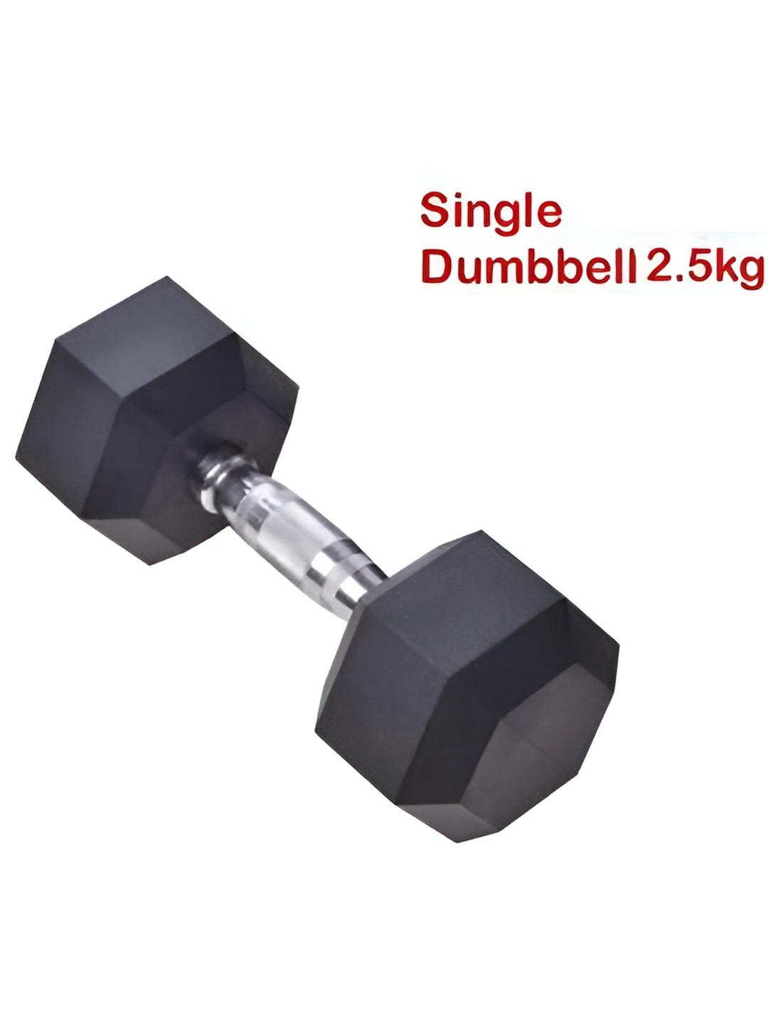 HackerX Rubber Coated Fixed Weight Dumbbell - 2.5 kg