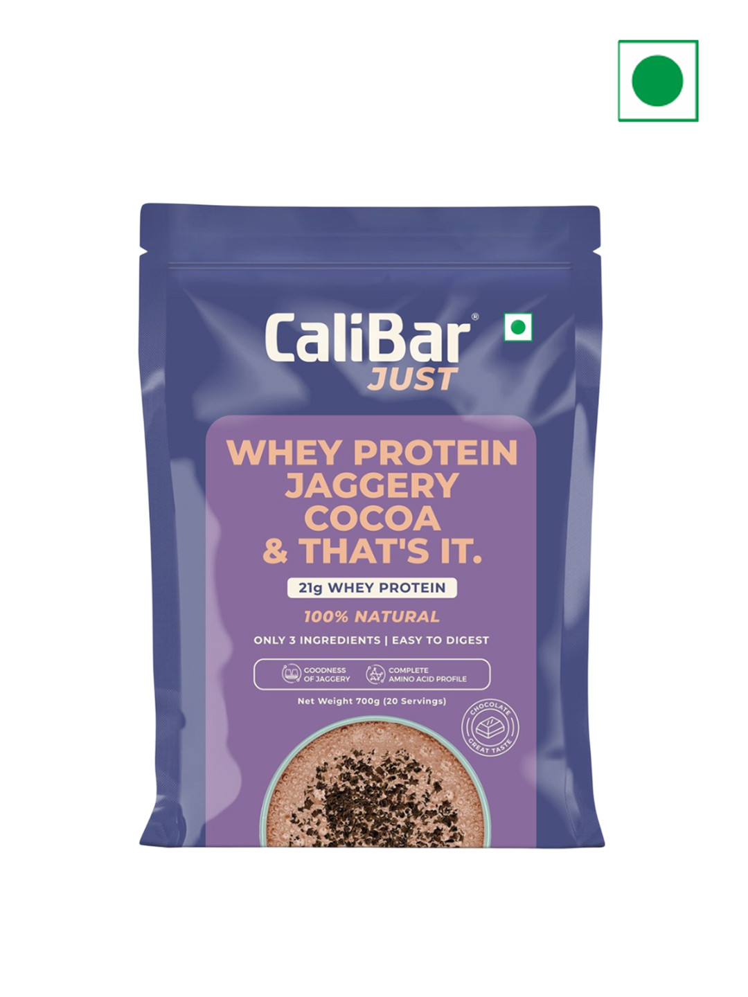 CaliBar Just Chocolate Whey Protein- 700gm