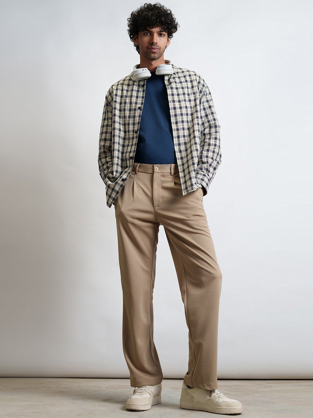 FREAKINS Biscotti Men's Pleated Straight Korean Pants