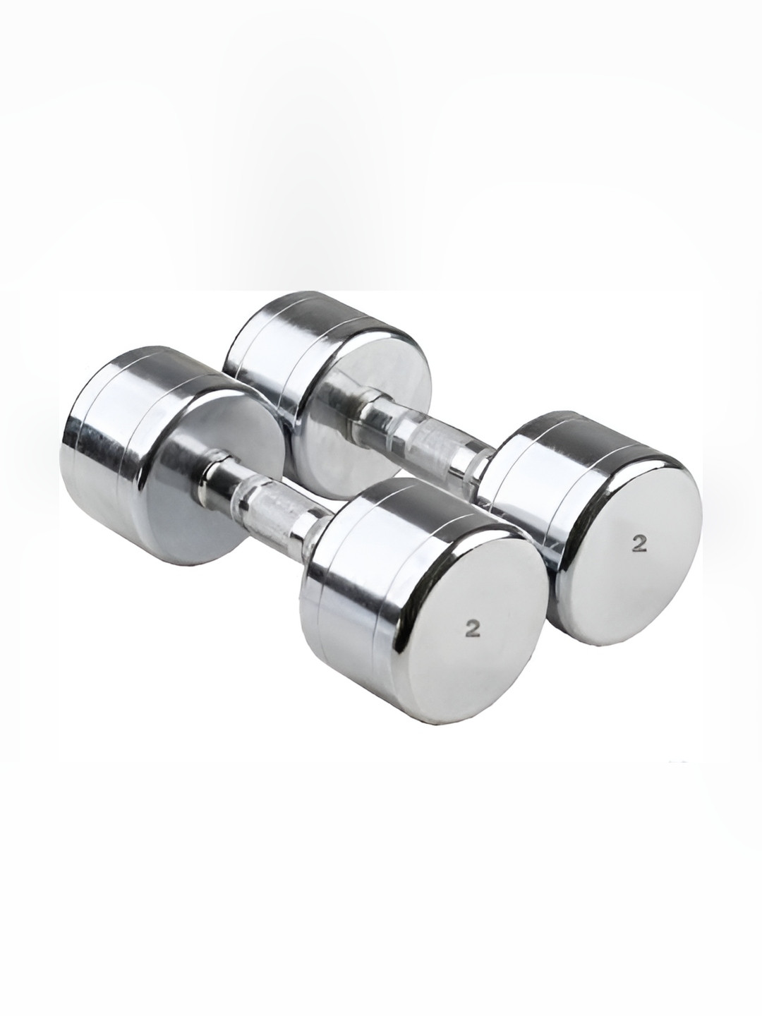 HackerX 2-Pcs Chrome Finish Steel Dumbbells - 2 kg Each