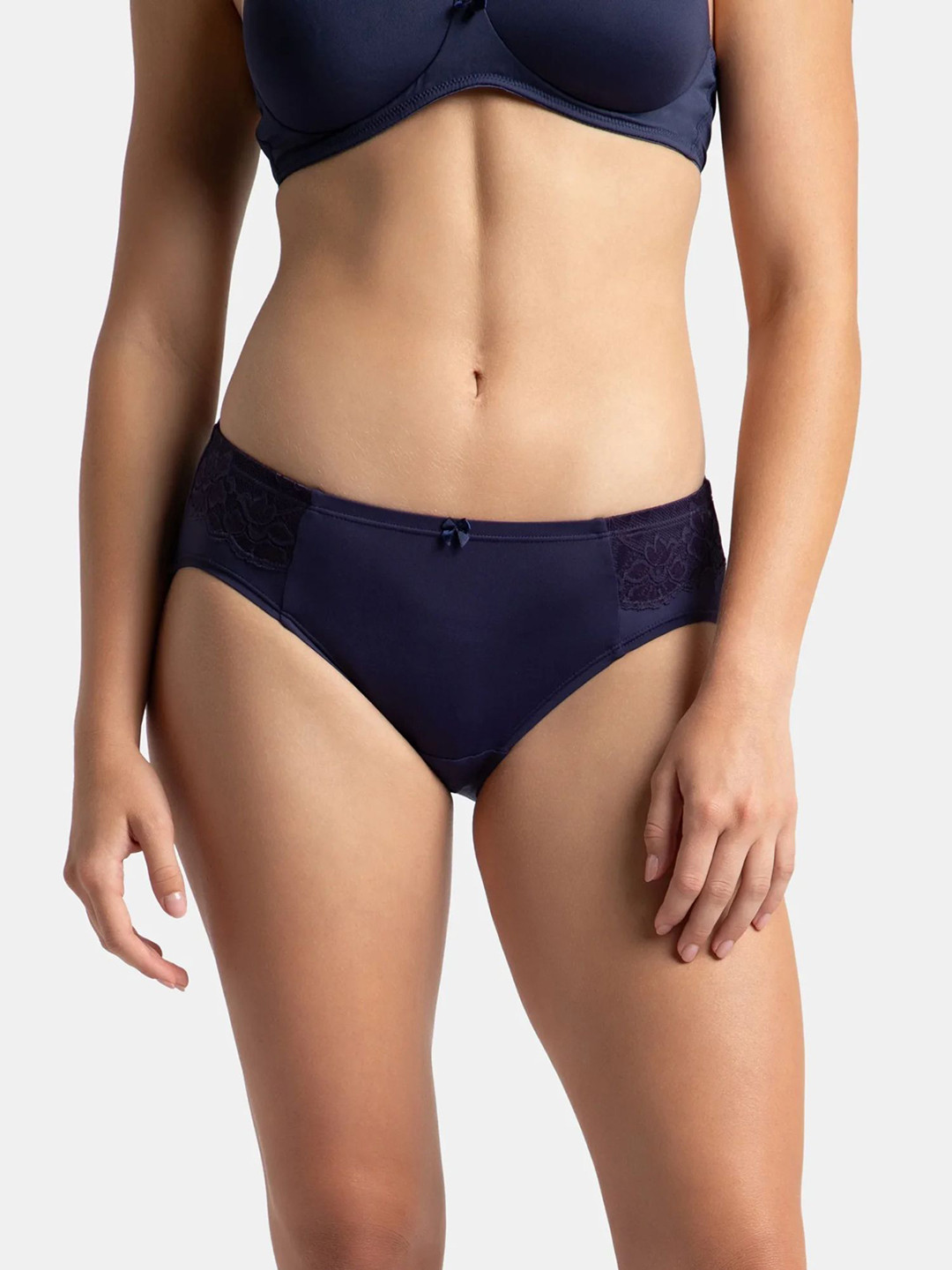 Jockey Full Coverage Soft Touch Microfiber Hipster with Lace Styling-1874