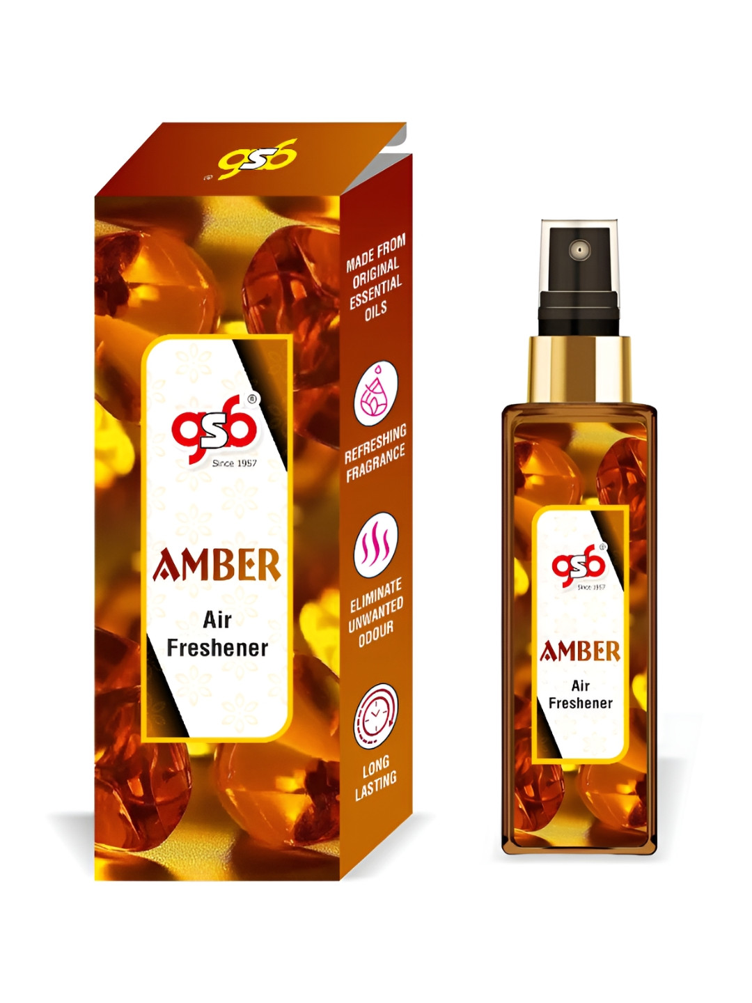 GSB Amber Brown And White Long Lasting Natural Air Freshener-100 ml