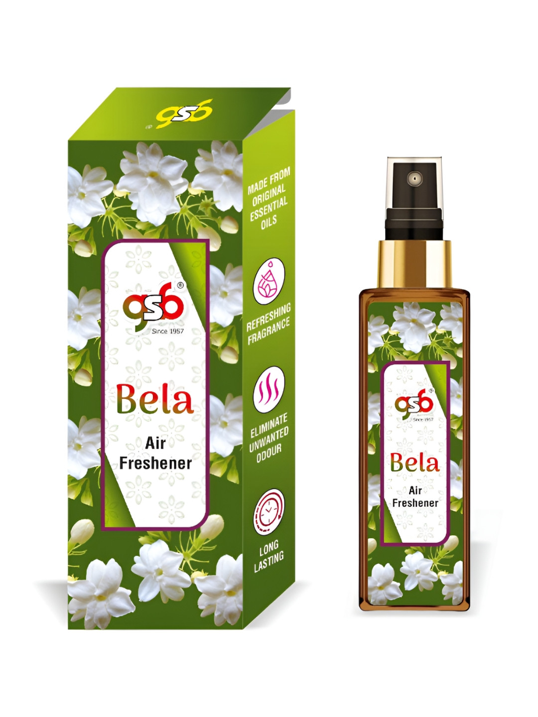 GSB Bela Green And White Long Lasting Air Freshener - 100 ml