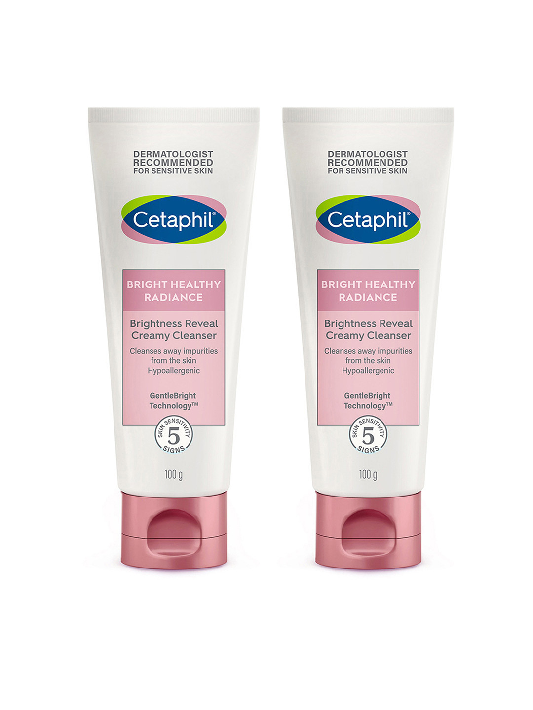 Cetaphil Set of 2 Bright Healthy Radiance Creamy Creamy Cleanser Face Wash - 100 g each