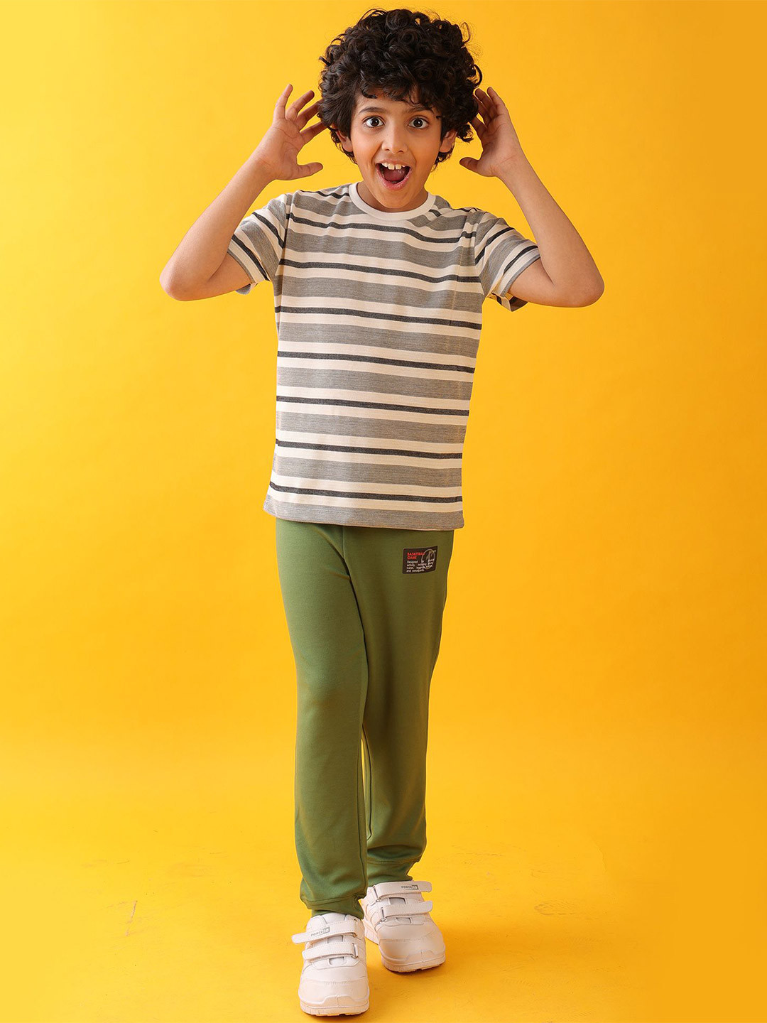 Anthrilo kids Boys Striped Summer T-Shirt Jogger Clothing Set