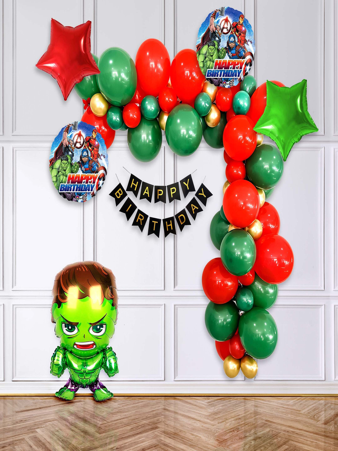 SPECIAL YOU 49 Pcs  Green and Red Birthday Shower Decor Avengers Festive Decor Theme