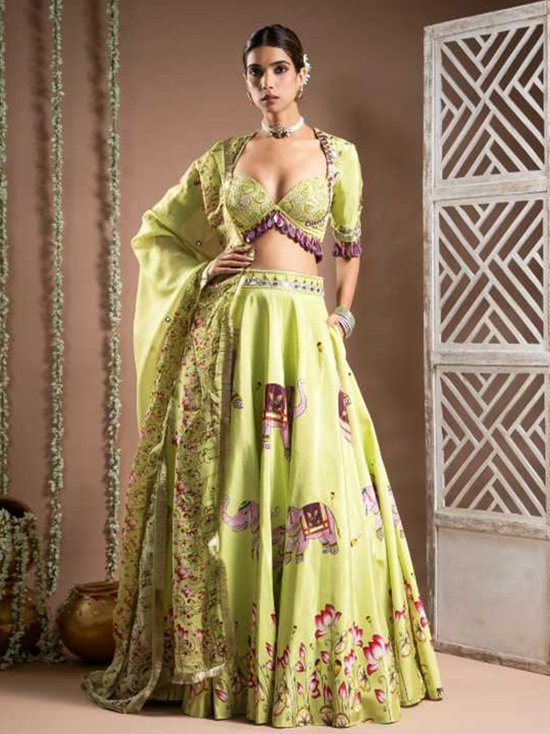 AHI Clothing Embroidered Ready to Wear Lehenga & Blouse With Dupatta