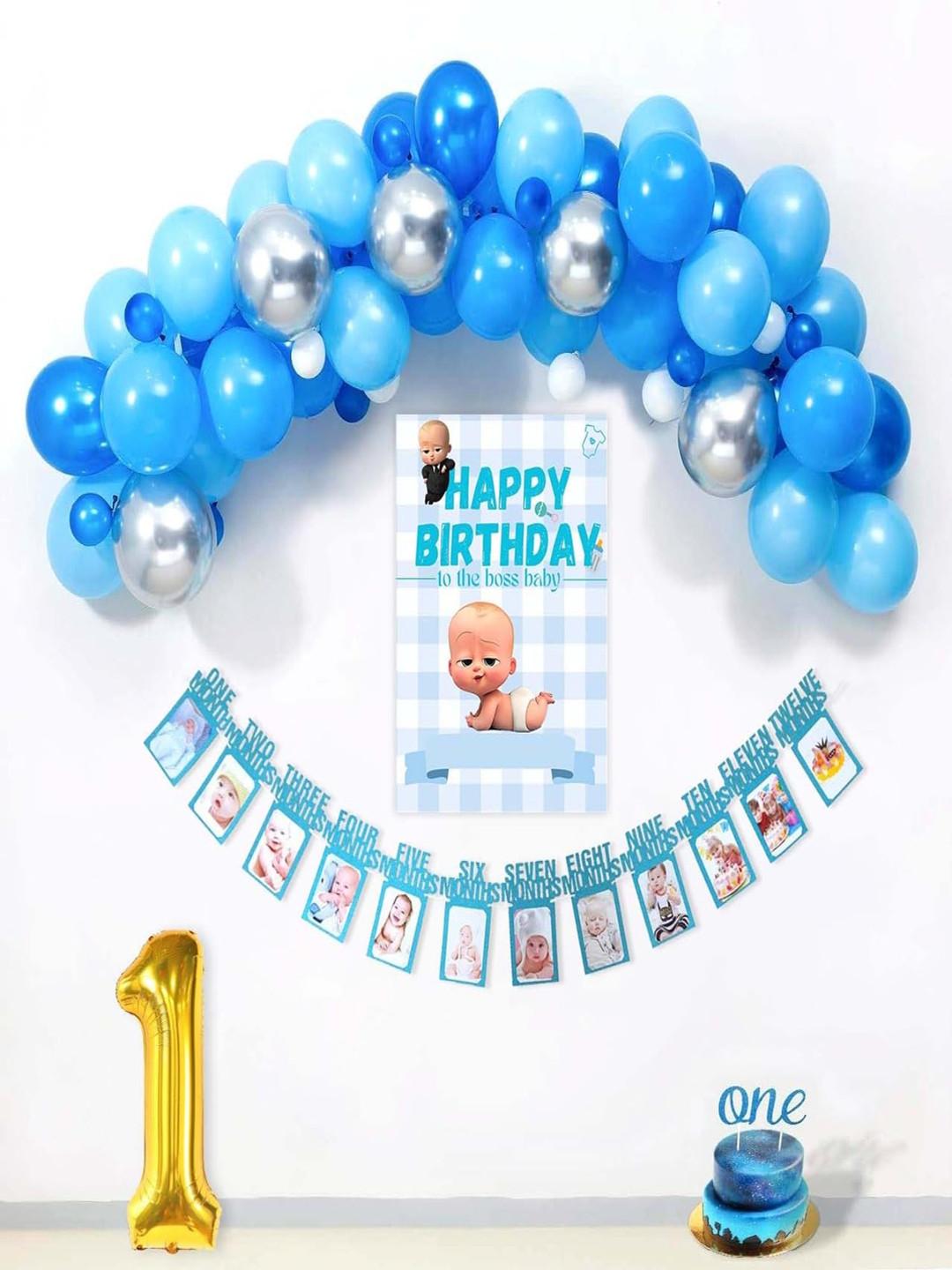 Special You Set Of 60 White & Blue Festive Decors