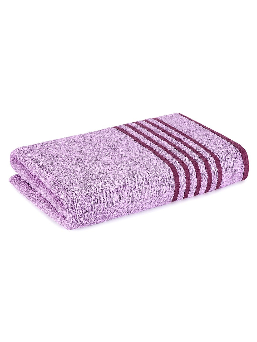 Layers Purple & Violet Striped Pure Cotton 380 GSM Bath Towel