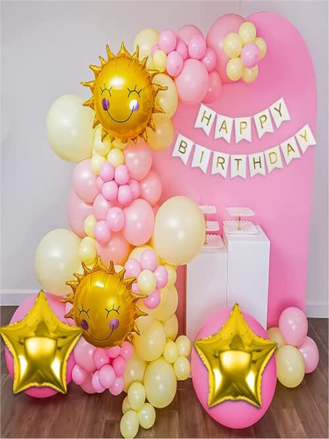 Special You 57-Pcs Yellow & White Foil Balloons Birthday Decors