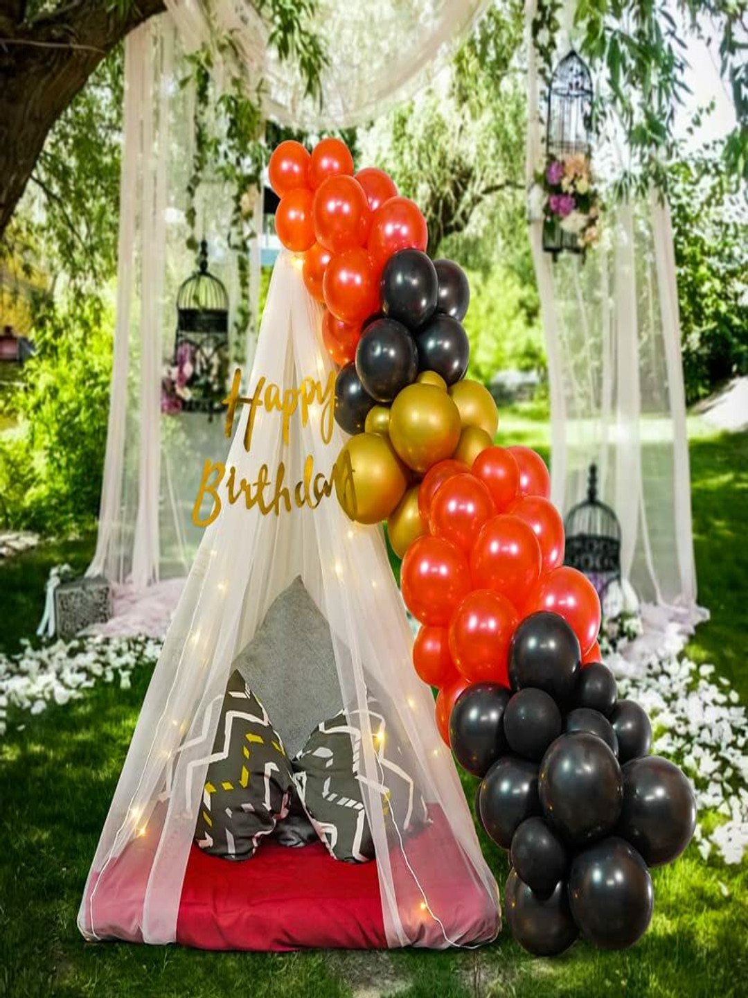 Special You 46-Pcs Black & Red Balloons Birthday Decors