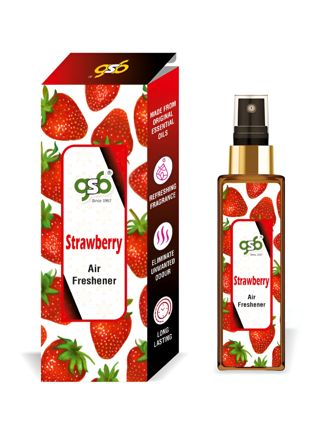 GSB Strawberry Red And White  Long Lasting Air Freshener - 100 ml