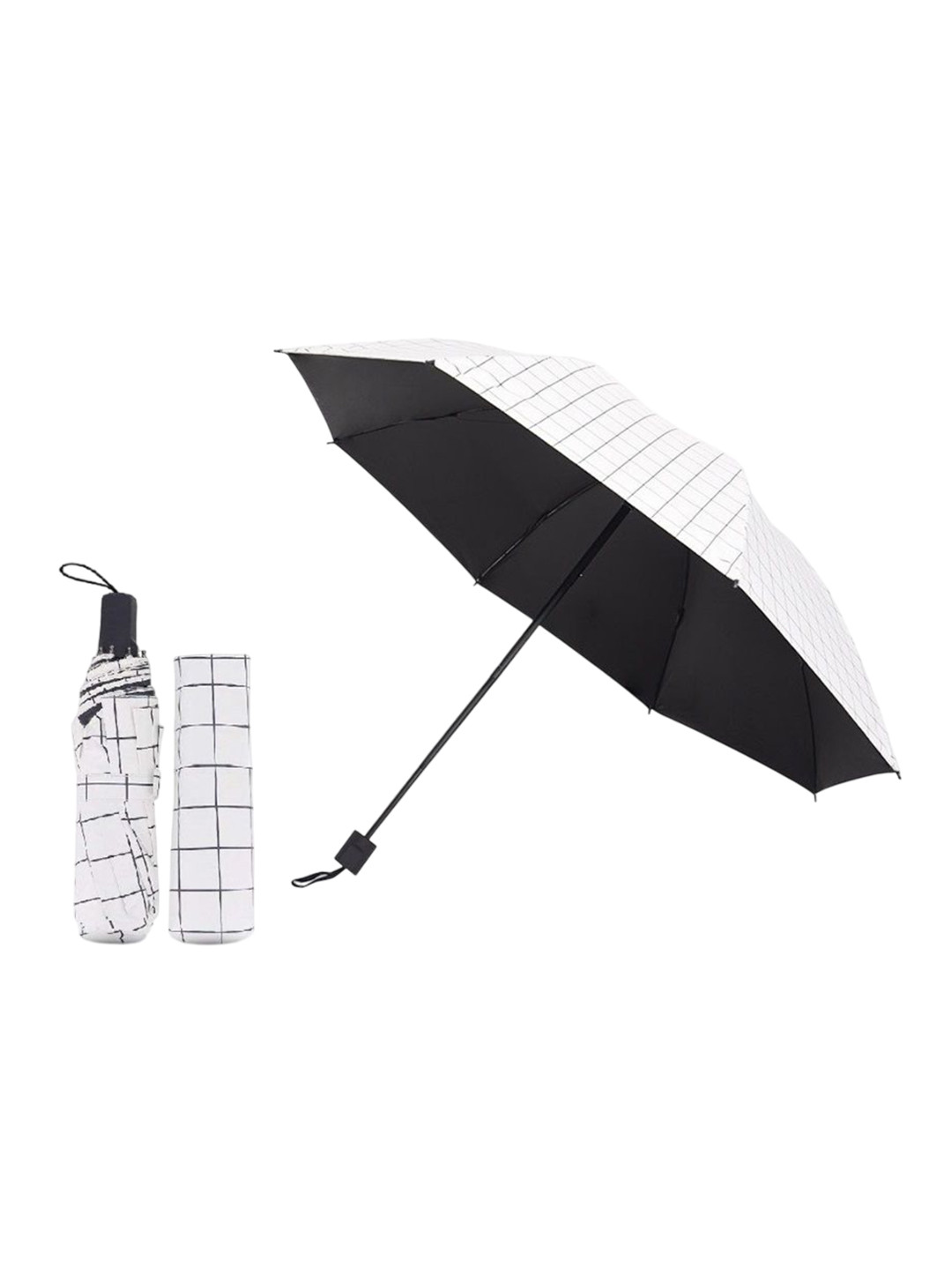 Alexvyan Checked Automatic Rain Sun & UV Protection Umbrella