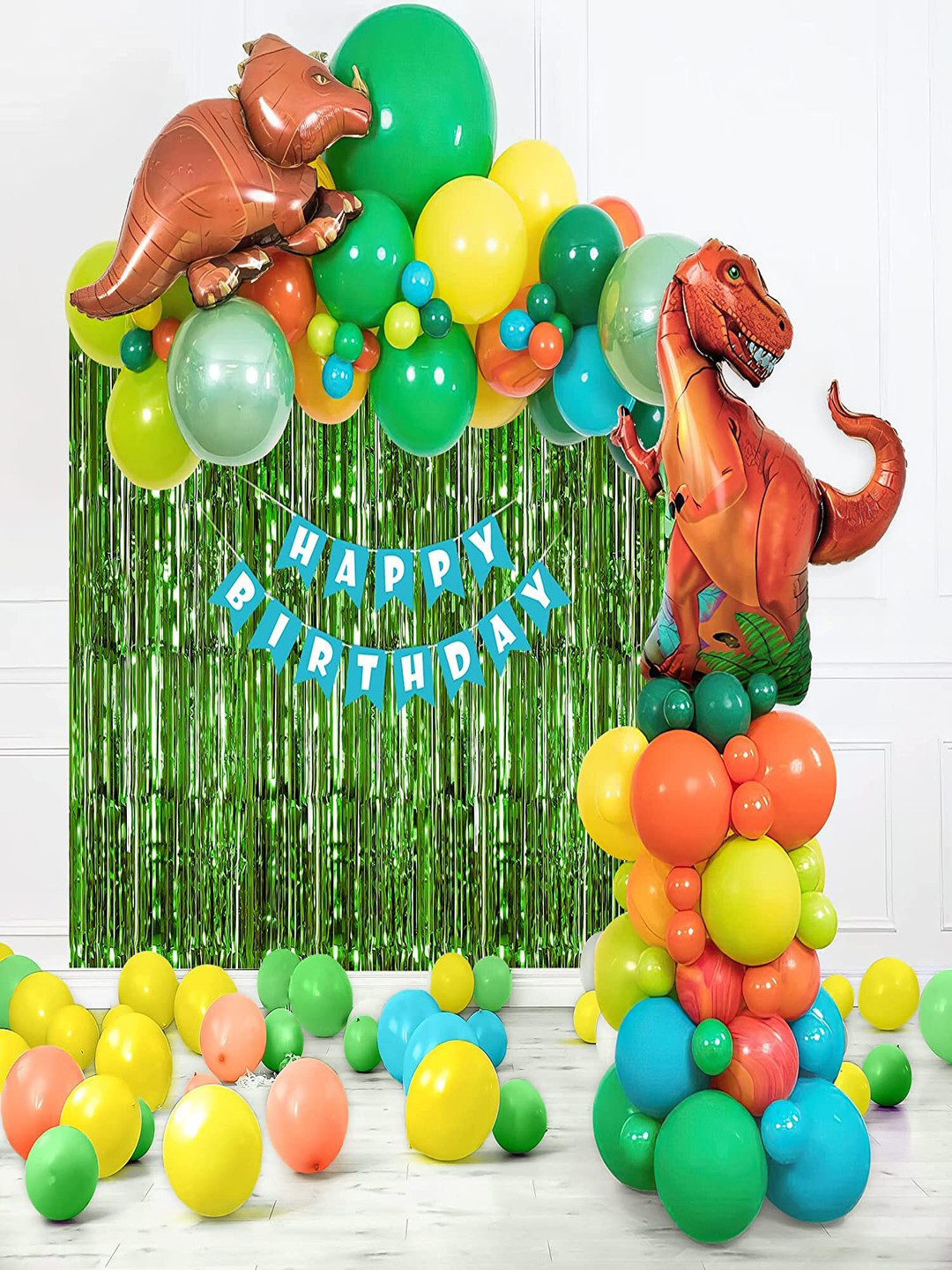 Special You Green & Yellow  55 Pcs Balloons Decoration Items
