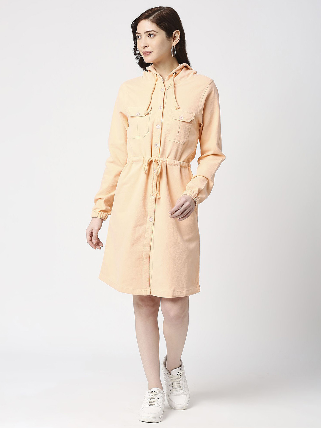 CEFALU Denim Bodycon Midi Dress