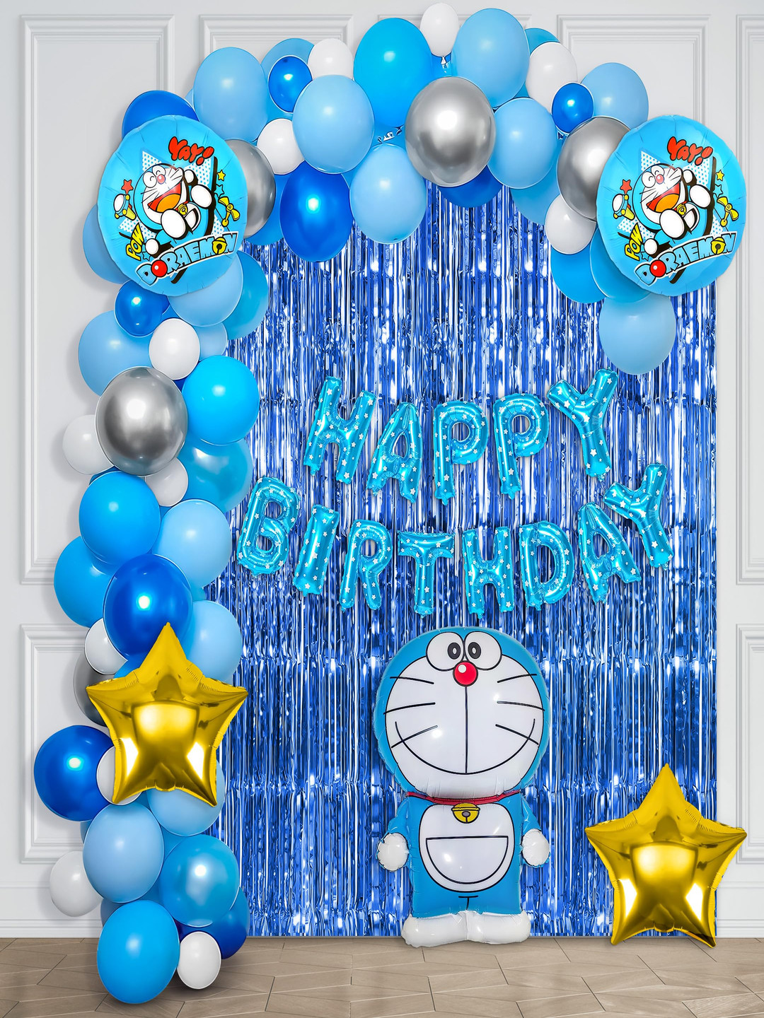 Special You 55-Pcs Blue Balloon Doremon Theme Happy Birthday Dcor