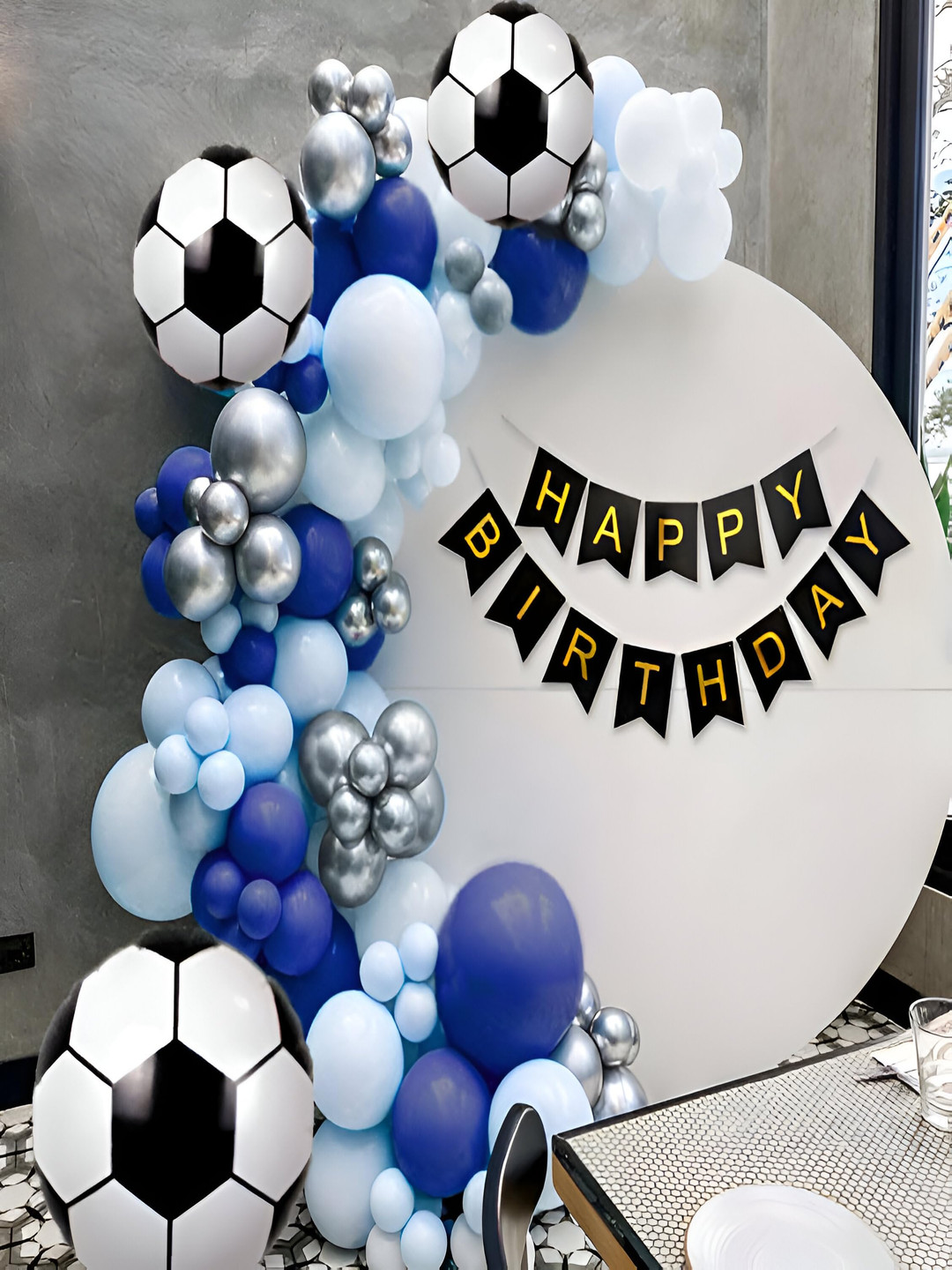 Special You 64 Pcs Blue & White Balloons & Banner Festive Decor