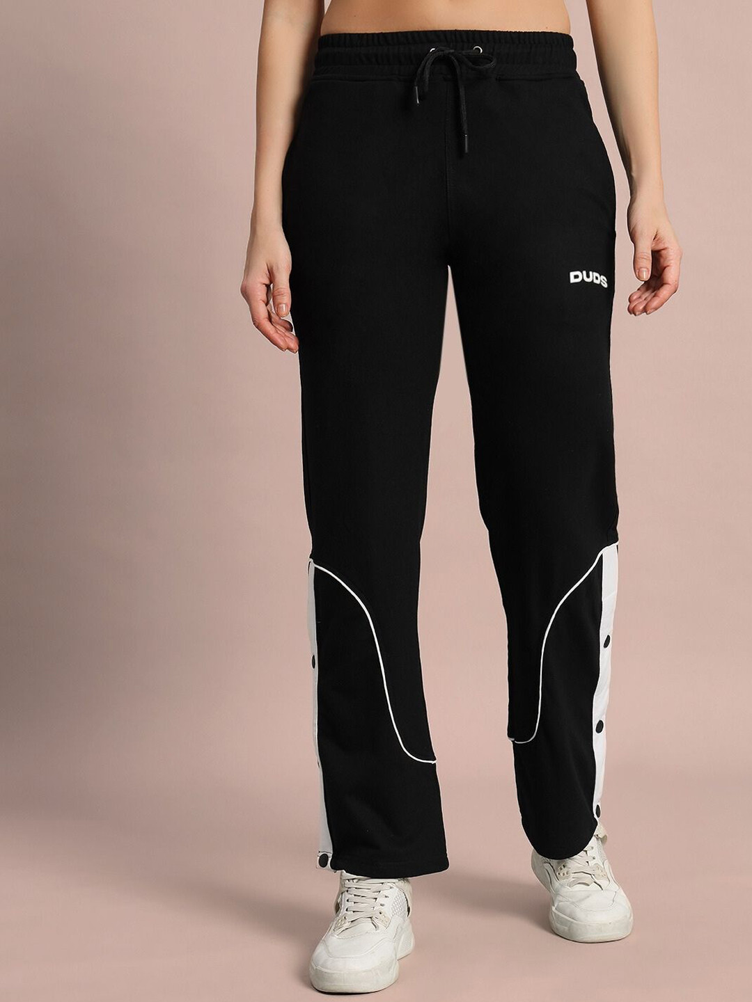 WEARDUDS Women Mid Rise Eddie contrast Track Pant