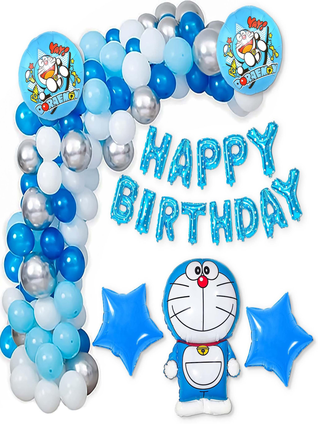 Special You Blue & White 63 Pcs Textured Birthday Decor Items