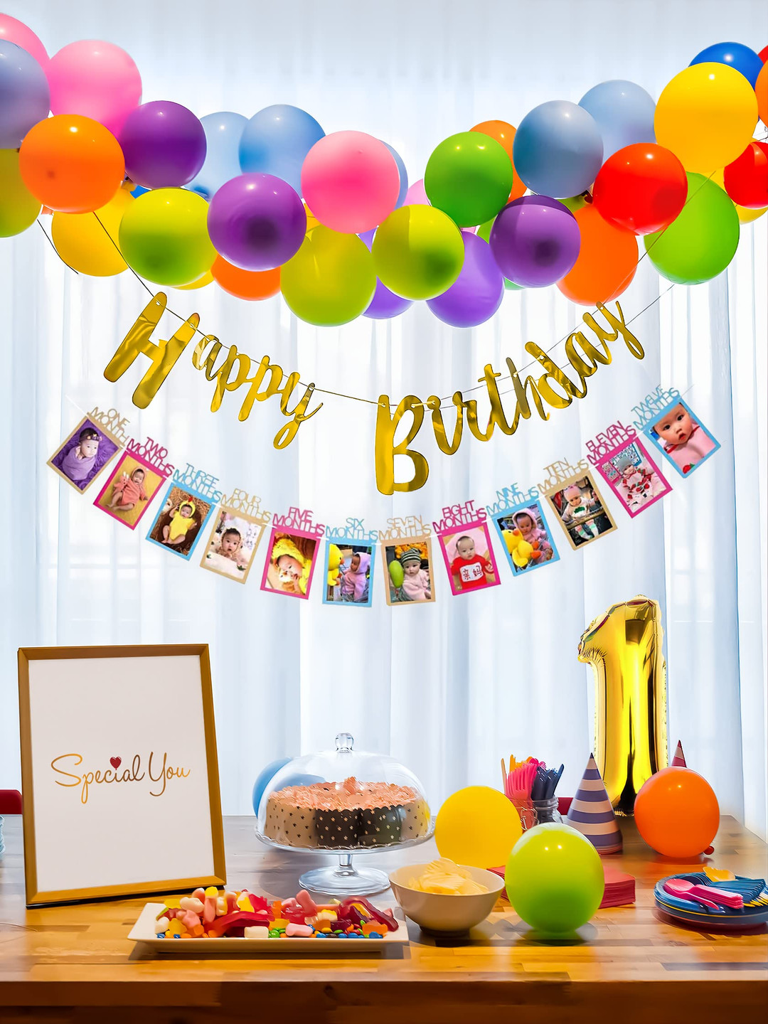 Special You 45 Pcs Green & Red Textured Birthday Decoration