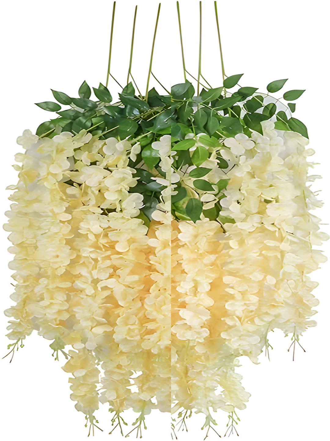 Special You Off-White & Green 6 Pieces Hanging Artificial Flowers