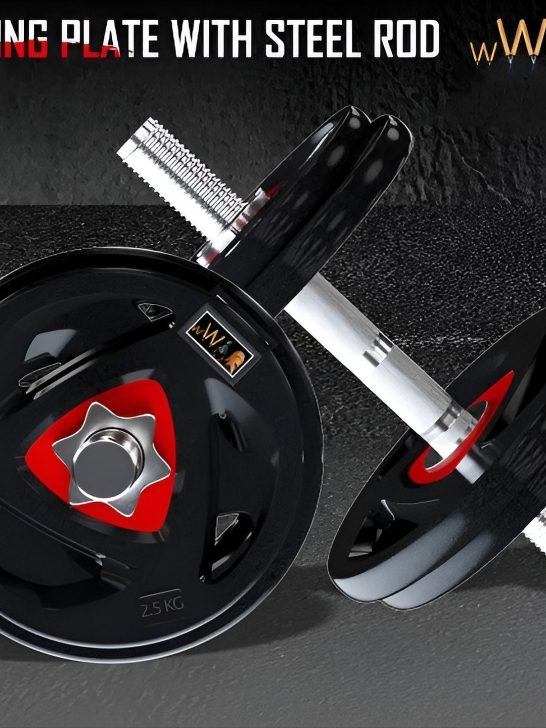 HackerX 8 Pieces Rubber Adjustable Dumbbell Set - 20 kg