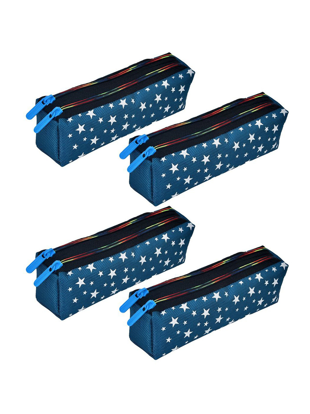 Kuber Industries Set of 4 Star Self Design Pencil Utility Pouchs