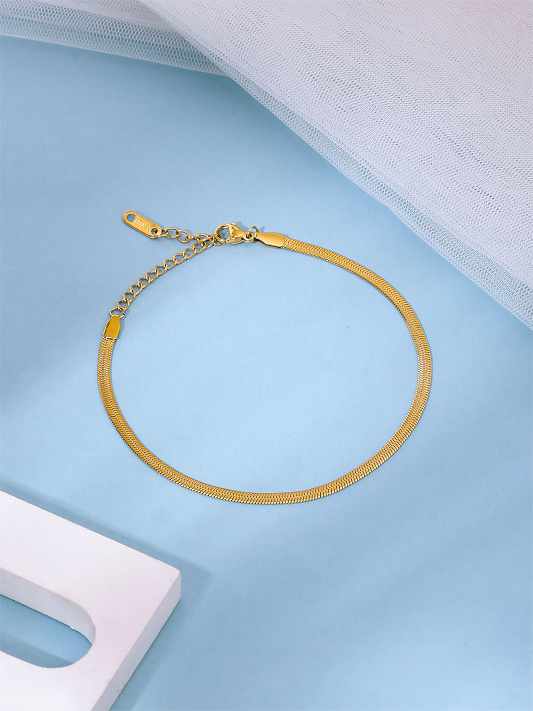 Yellow Chimes Gold-Plated Adjustable Anklet