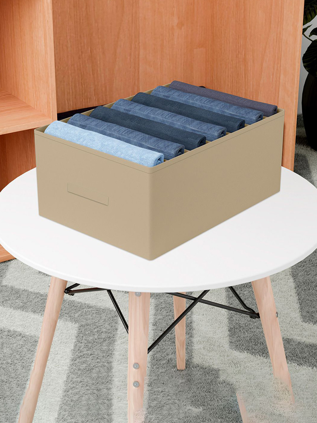 Kuber Industries Brown 7-Grid Trouser Box Drawer Organiser