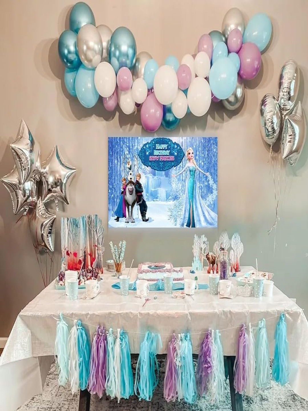 Special You 67-Pcs White & Purple Balloon Happy Birthday Dcor