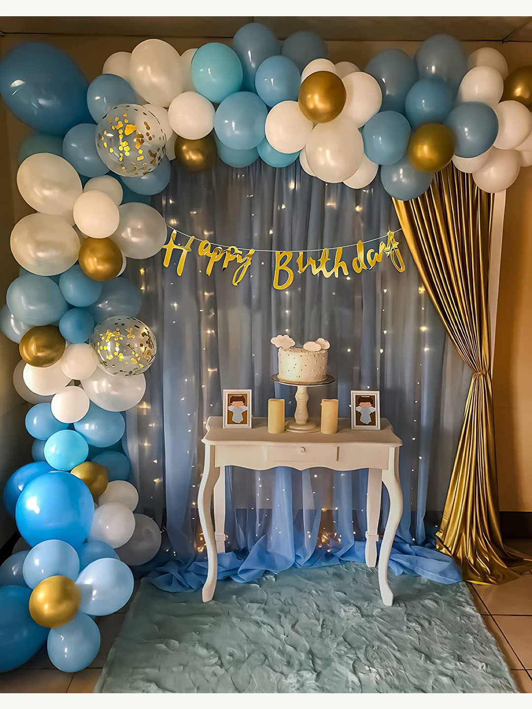 Special You 76 Pcs Blue & White Birthday Decor