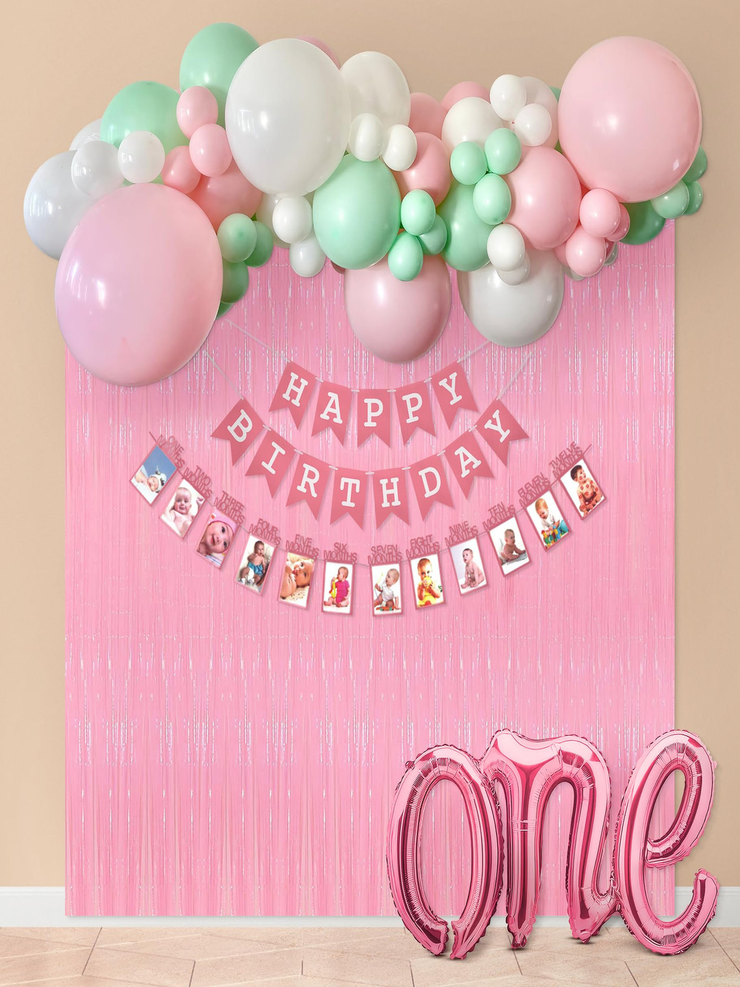 Special You 48-Pcs Pink & Green Happy Birthday Decor