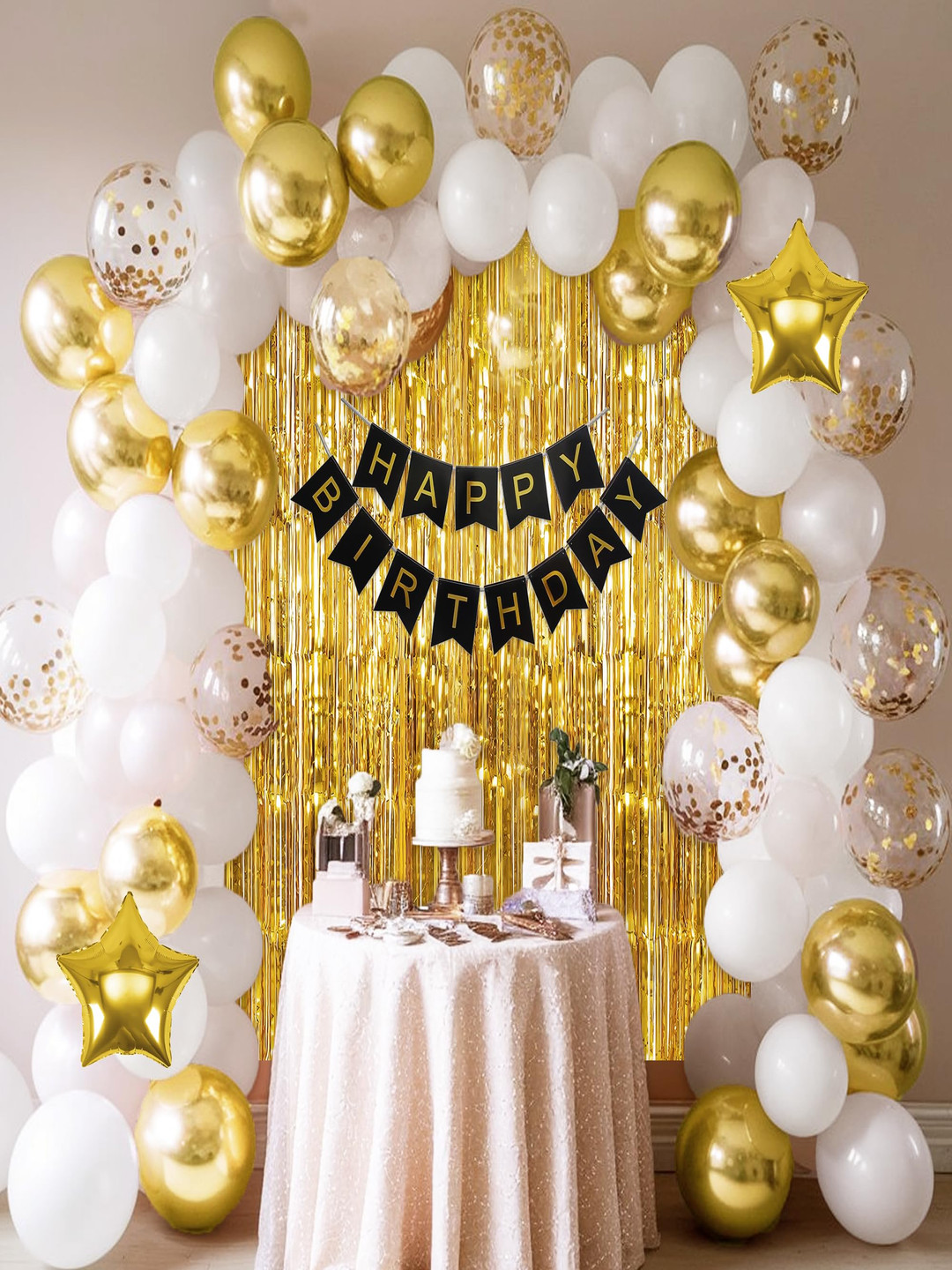 Special You 63-Pcs White & Yellow Birthday Party Decorations
